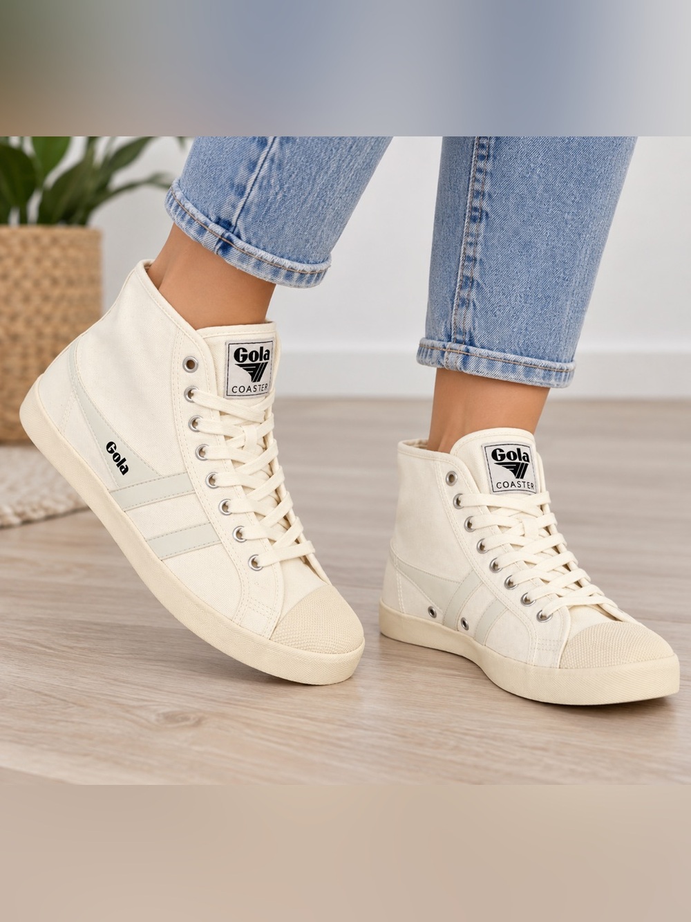 Gola Women’s Coaster High Sneakers Off White Size 10 NIB